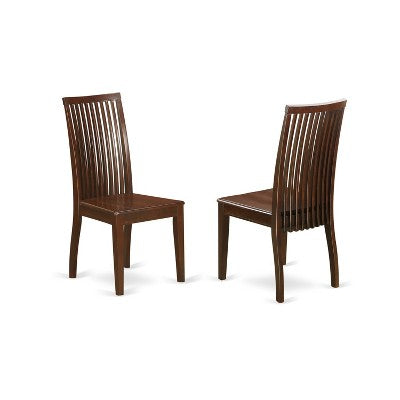 HomeStock 7-Piece Mahogany Finish Solid Wood Top Dining Table with 6 Chairs