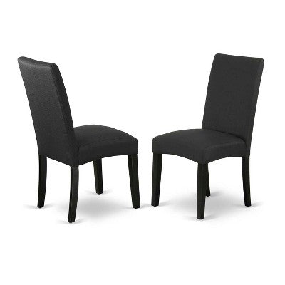 HomeStock 5-Pc Black Finish Solid Wood Top-Rectangular Dining Room Set-Seats 4