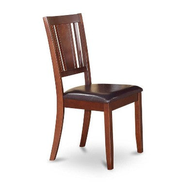 HomeStock 5-Piece Mahogany Finish Solid Wood Top Dining table with 4-Chairs with Drop Leaf Lattice Back