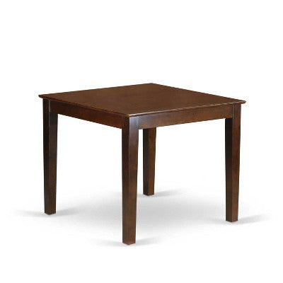 HomeStock 5-Pc Mahogany Finish Solid Wood Top - Rectangular Dining Room Set with High Back - Seats 4