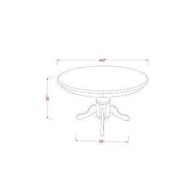 3-Piece Linen white Solid Wood Top - Round Dining Room Set - Seats 4