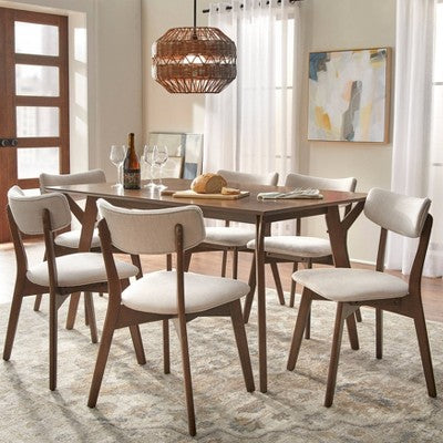 Lifestorey Cari 7Pc Mid Century Modern Dining Set