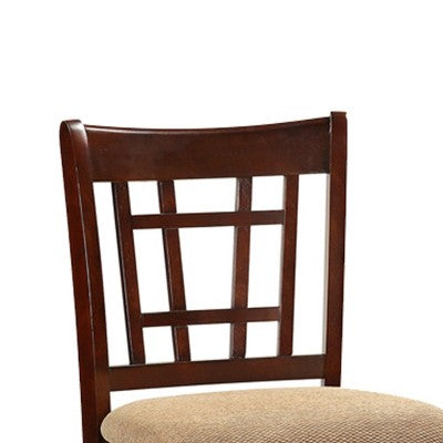 GDFStudio Hudson Contemporary 5-Piece Wood Counter Height Round Dining Table with Leaf and 4 Upholstered Chairs