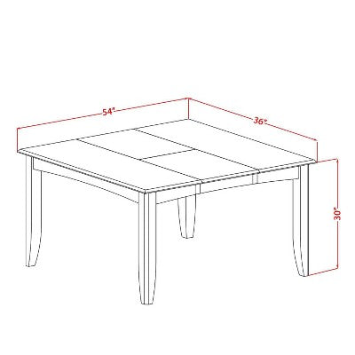 HomeStock 7-Piece Square Black & Cherry Finish Solid Wood Top Dining Table with 6-Chairs