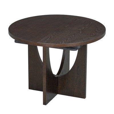5 Pieces Extendable Round Dining Table Set for 4, Modern Kitchen Dining Table with Removable Leaf and 4 Upholstered Chairs for Dining Room
