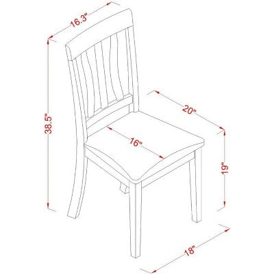 HomeStock Belmont Kitchen Dinette Set - Dinette Table And Dining Chairs, Oak