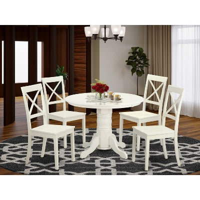 Victorian Dining Set - Round Table & 4 Chairs - Kitchen Dinette Room Set
