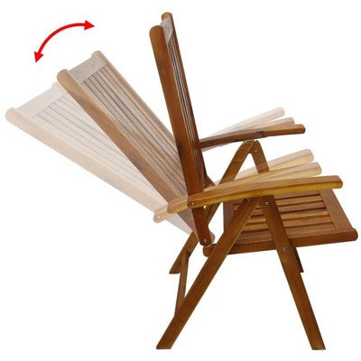 vidaXL Outdoor Dining Set Brown Solid Acacia Wood Medium Foldable