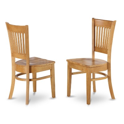 HomeStock 3-Piece Natural Brown Oak Finish Solid Wood Top Dining Table Set