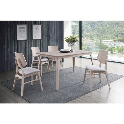 New Classic Furniture,Oscar 5-Piece Wood Dining Set, White Ash
