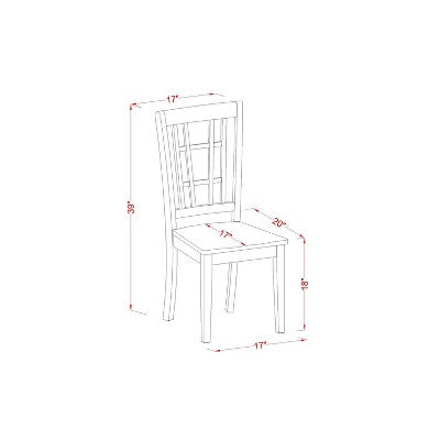 HomeStock 3-Pc Buttermilk and Cherry Solid Wood Top - Round Dining Room Set - Seats-4