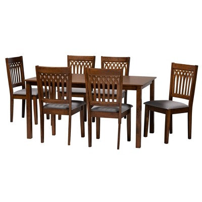 Baxton Studio Genesis Modern Fabric Wood Dining Set