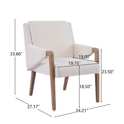 Christopher Knight Home Selena 7 Piece Mid-Century Modern Upholstered Dining Chairs with Rectangle Table