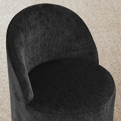 Dining Table Set for 6, Oval 79 Table and Chenille Fabric Armless Barrel Chairs with Casters, Perfect for Kitchens-Panipeachy