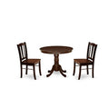 3-Piece Mahogany Finish Solid Wood Top - Dining Room Set - Seats-4