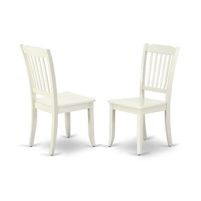 HomeStock Belmont 6PC Rectangular 60 inch Table and 4 vertical slatted Chairs plus 1 bench, Linen White