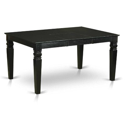HomeStock 5-Piece Black Finish Solid Wood Top Dining table with 4 Chairs