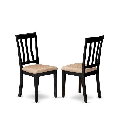 Nordic Dining Set - 6 Piece Kitchen Table & Chair Set - Black Cherry Finish - Rectangle Table with Bench