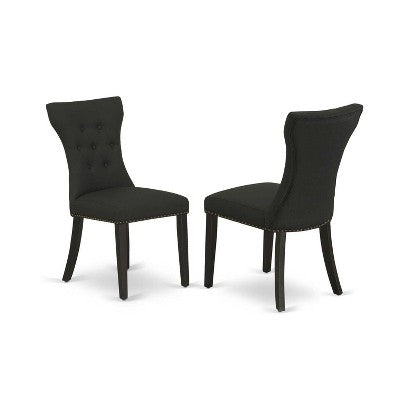 3-Piece Wirebrushed Black Solid Wood Top - Round Dining Room Set - Seats 4