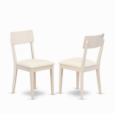 3-Piece Linen White Finish Solid Wood Top - Dining Room Set - Seats 4