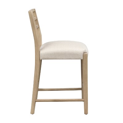Christopher Knight Home Daniel 3 Piece Farmhouse Rubberwood Upholstered Counter Height Dining Chairs with Fluted Table