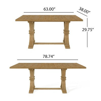 Christopher Knight Home Pampas French Country Fabric Upholstered Wood and Cane 7 Piece Expandable Dining Set