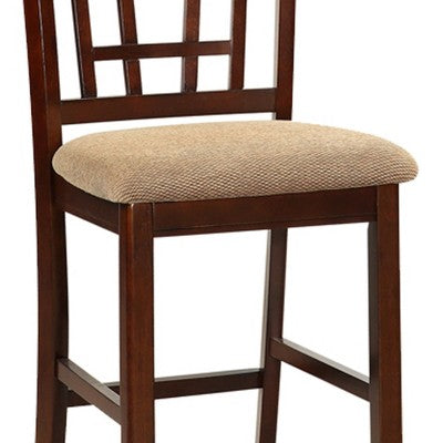 GDFStudio Hudson Contemporary 5-Piece Wood Counter Height Round Dining Table with Leaf and 4 Upholstered Chairs