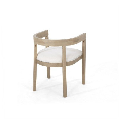 GDFStudio Ladieu Rustic Fabric Upholstered Wood 5 Piece Dining Set