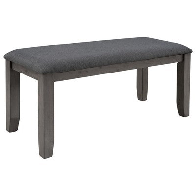 Farmhouse Kitchen Dining Table Set for 6, Wood Rectangle Table and 4 Upholstered Chairs & Bench