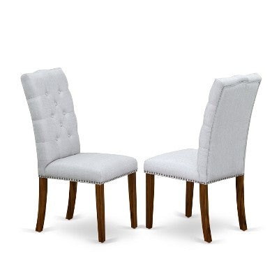 HomeStock Belmont 5-Piece Kitchen Dinette Set, Round Kitchen Table & 4 Parson Chairs, Natural Finish