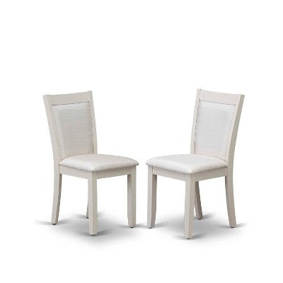 HomeStock 5-Piece Wire Brushed Linen White Finish Solid Wood Top Dining table with 4-Chairs