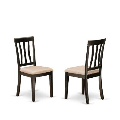Dining Table Set - 54 Inch Kitchen Table with 8 Chairs - Cappuccino Finish - Modern Design