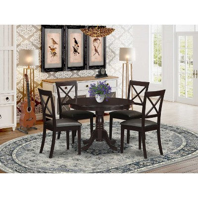 Round Kitchen Dining Table Set - 5 Piece Dinette Set with Chairs - Modern Table & Chair Set