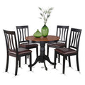 HomeStock Belmont 5-Piece Kitchen Table Set, Black & Cherry