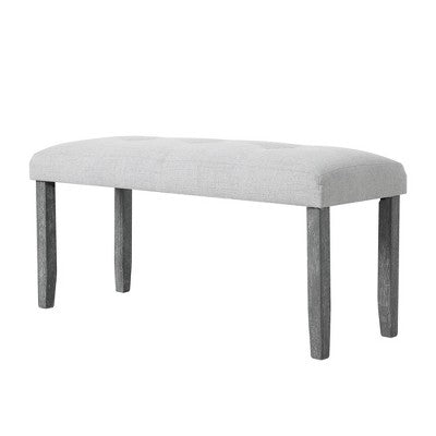 6 Piece Wood Dining Room Table Set, Dining Room Rectangular Table with 4 Upholstered Chairs and Bench