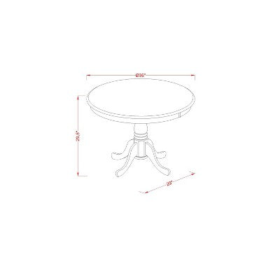 Small Kitchen Table Set with Chairs - Dining Table & 2 Cappuccino Chairs