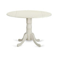 3-Piece Linen white Solid Wood Top-Round Upholstered Dining Room Set -Seats 4