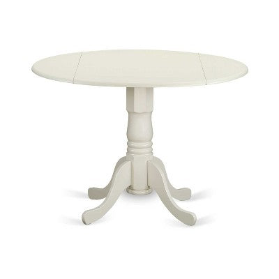 3-Piece Linen white Solid Wood Top-Round Upholstered Dining Room Set -Seats 4
