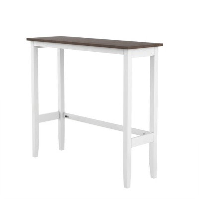 3-Piece Farmhouse Bar Height Dining Table Set Kitchen Breakfast Nook Counter Height Dining Set Small Dinette with 2 Cushioned Chairs-HABITRIO