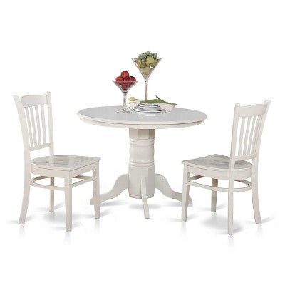 HomeStock 5-Pc Buttermilk and Cherry Solid Wood Top - Dining Room Set - Seats 4