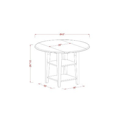 HomeStock 3-Pc Buttermilk and Cherry Solid Wood Top - Round Dining Room Set - Seats-4