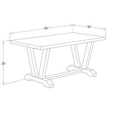 HomeStock Belmont 7-Pc Dining Room Set- 6 Dining Room Chairs and Rectangular Table Top, Cement and Black Finish