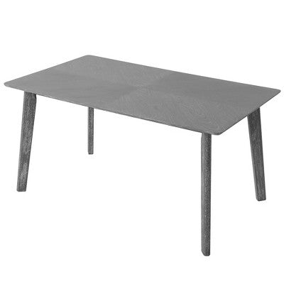 6 Piece Wood Dining Room Table Set, Dining Room Rectangular Table with 4 Upholstered Chairs and Bench