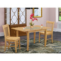 HomeStock Belmont Dinette Set- Table With A 12 Leaf And Dining Chairs, Oak