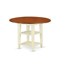 Dinette Set 5 Piece Round Table & Chairs - Buttermilk Cherry Finish - Small Kitchen Table Set
