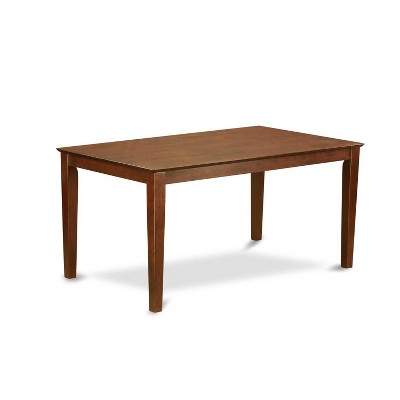 HomeStock 5-Piece Rectangle Mahogany Finish Solid Wood Top Dining Table with 4 Parson Chair