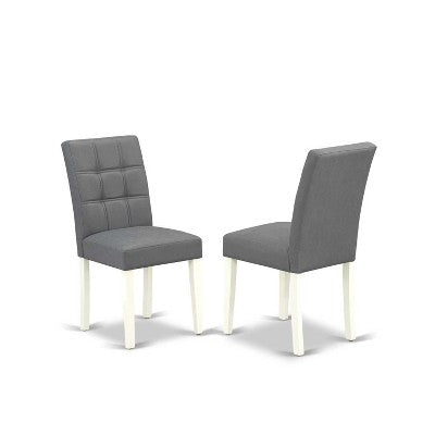 3-Piece Linen white Solid Wood Top - Round Dining Room Set - Seats 4