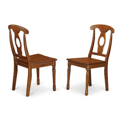 HomeStock 5-Pc Saddle Brown Finish Solid Wood Top - Dining Room Set with Leaf - Seats 4