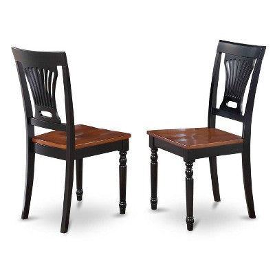 5-Piece Black and Cherry Finish Solid Wood Top - Rectangular Dining Room Set (Seats- 4)