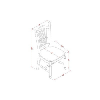 HomeStock 5-Pc Buttermilk and Cherry Solid Wood Top - Dining Room Set - Seats 4